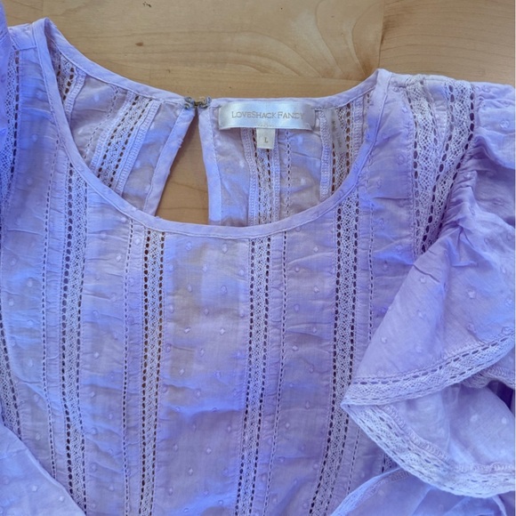 LoveShackFancy Natasha Mini Dress Purple Size Large - Picture 3 of 3